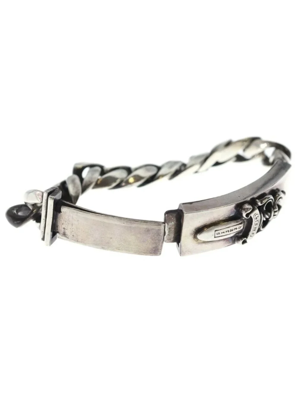 Chrome Hearts Vintage ID Dagger ID Classic Link Bracelet Silver